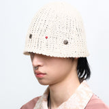 RIVET BUCKET BEANIE - IVORY