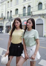 DVRK PRIVÉ BAR LOGO KNITTED CROPPED T-SHIRT - MINT