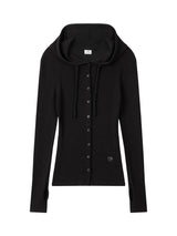 HOODIE WARMER CARDIGAN (BLACK)