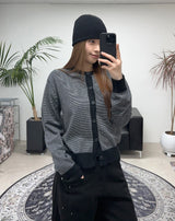 Pedin Striped Crop Cardigan