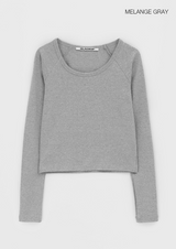 [B-BASIC] スタンダードナグランUネック長袖Tシャツ (2サイズ)