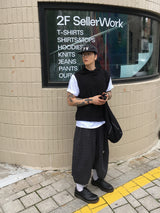 No.1330 K high neck hood VEST (5color)
