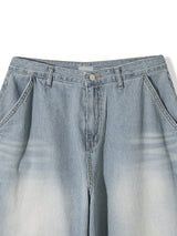 Naughty Stripe Balloon Denim Pants 2C