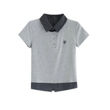 Check collar layered polo shirt 231330477