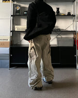 OR high neck knit leather jacket