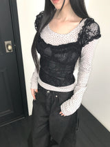 alyssa レースフリルトップ(3 color)