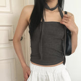 Cable ribbed tank top
