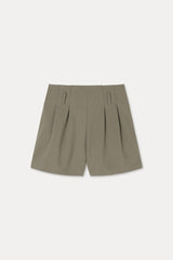 Twill Fintuck Shorts_Beige