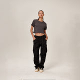 Samar Crop T-Shirt Charcoal