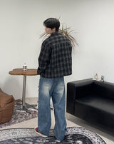 ミネンピグメントクロップチェックシャツ
