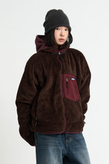 Retro deep pile fleece jacket