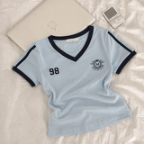 95 V-neck Uniform St Cropped Short-Sleeved (4 colors) 