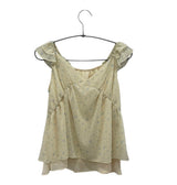 エラシフォンラッフルスリーブレスブラウス (2c)