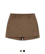 Suede Wrap Mini Skort