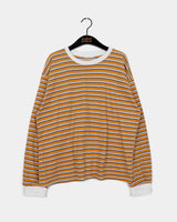 キバストライプオーバーサイズフィットロングスリーブTシャツ