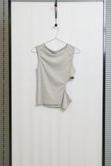 Side Cutout Ribbed Sleeveless (Gray)