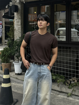マッスルショルダーリブ半袖Tシャツ