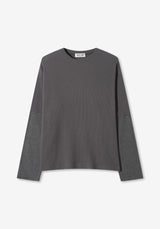 SOワッフルストライプレイヤー長袖Tシャツ
