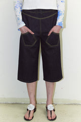 That's neat - Primary Color Double-Face Jeans in Raw Denim (Yellow Topstitch)