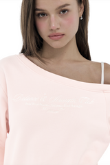 Kleen club one-shoulder sweatshirt, Pink