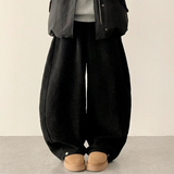 サンドコーデュロイサイドピンタックワイドパンツ