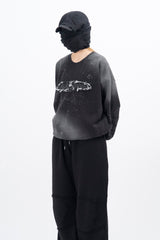 レーヨンデニムピグメントスウェットシャツ
