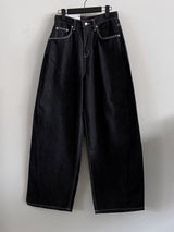 Modi Back Pocket Balloon Fit Raw Indigo Denim Jeans 1 Color