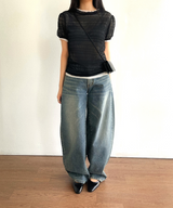 パフウィンクルシースルーショートスリーブTシャツ 4C