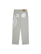 マルチスカルストレートコットンパンツ (GRAY)