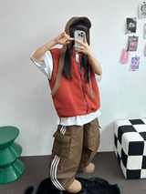 トラックカーゴストリングパディングパンツ ❤🖤🤎💚💙5カラー