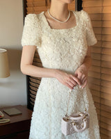 Love Square Flower Flare One Piece