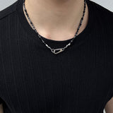Monotone carabiner bead necklace