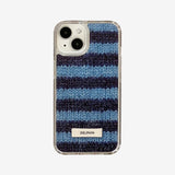 ALPACA STRIPE HARD JELL CASE_ BLUE