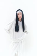 Point Ribbon Sweatshirt White