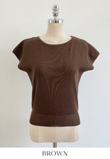 Niel Round Neck Cap Sleeve Short Sleeve Knit