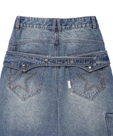 シンチ バック カーブド デニムパンツ(CV2GFFD110A)