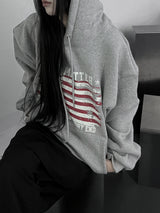 アメリカン フラッグ オーバーフィット フード(unisex / fleece-lined)