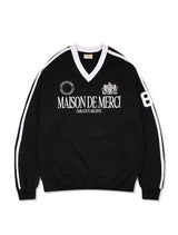[起毛]UNISEX Rugby Team Jersey Heavy Terry V-Neck Sweatshirt Black (FCE4TS653K)
