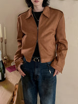 Clun Epaulette Suede Jacket