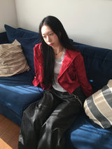 エンドUネックアイレットスタッドクロップTシャツ (6c)