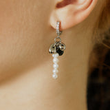 Waterdrop Pearl Logo Surgical Earrings
