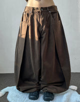 Flip Fold Pintuck Balloon Pants 3color