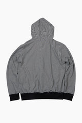 City stripe unbalance hood zip-up