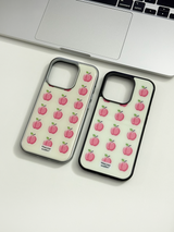 フルーツテトリスグラスバンパーケース - peach