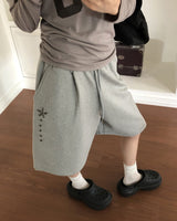 Scent U Studded Pintuck Banding Bermuda Sweatpants