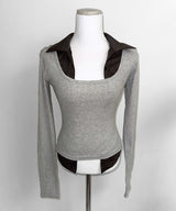 rumi collared tee (3colors)