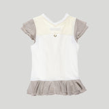 コルセットフレアTシャツ：ベージュ