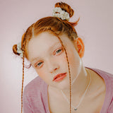 MINI SHIRRING SATIN SCRUNCHIE (IVORY)