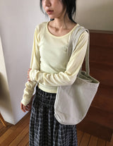 Celinet Slim Fit Color Layered Long Sleeve Tee