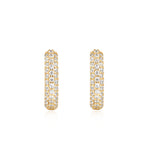 Pave Ear Hoop 925 Silver + 14k gold plating Ring Earring E057-04G